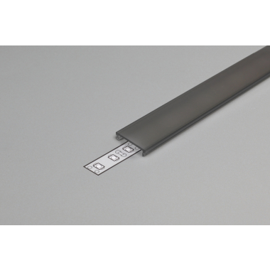 LEDIMAX Klick-Abdeckung LED-Aluminiumprofil 10mm 2m schwarz diffus