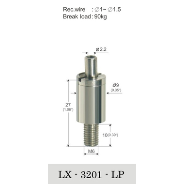 LEDIMAX Drahtseilhalter Gripper 20 für Abhängung, Seil max. Ø1,5mm, M6 Gewinde