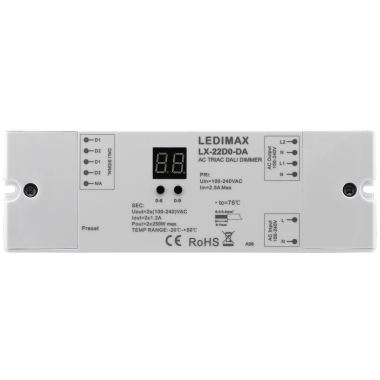 LEDIMAX DALI Hochvoltdimmer SingleColor 230V 2Kanal 2x1,1A (2x144W LED)